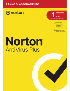 Norton Antivirus Plus 2024 | 1 Dispositivo | Licenza di 1 anno | PC o Mac 2