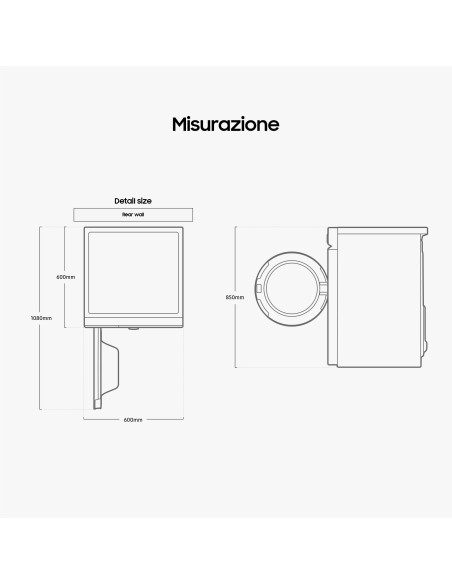 Samsung DV90BB5245AES3 asciugatrice a caricamento frontale Optimal Dry 9 kg Classe A+++, Porta nera + Panel nero