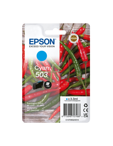 Epson 503 cartuccia d'inchiostro 1 pz Originale Resa standard Ciano