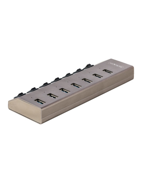 StarTech.com Hub USB-C Autoalimentato a 7 Porte con Interruttori Individuali - Multipresa USB 3.0 5Gbps per Notebook e PC Deskto