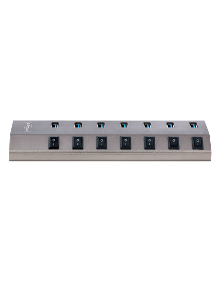 StarTech.com Hub USB-C Autoalimentato a 7 Porte con Interruttori Individuali - Multipresa USB 3.0 5Gbps per Notebook e PC Deskto