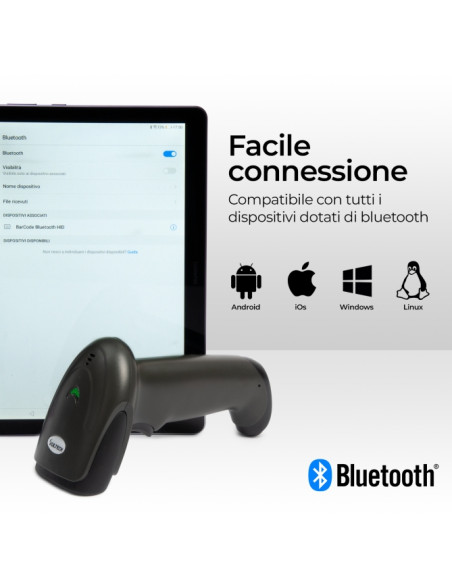 Vultech Barcode Wireless 2,4 Ghz Bluetooth LASER 1D