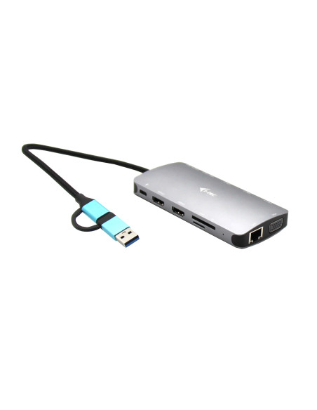 i-tec USB 3.0 USB-C/Thunderbolt 3x Display Metal Nano Dock with LAN + Power Delivery 100 W