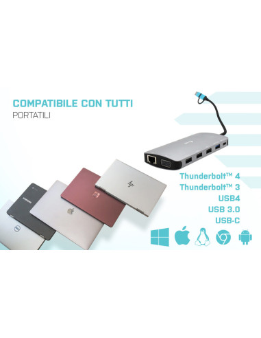 i-tec USB 3.0 USB-C/Thunderbolt 3x Display Metal Nano Dock with LAN + Power Delivery 100 W