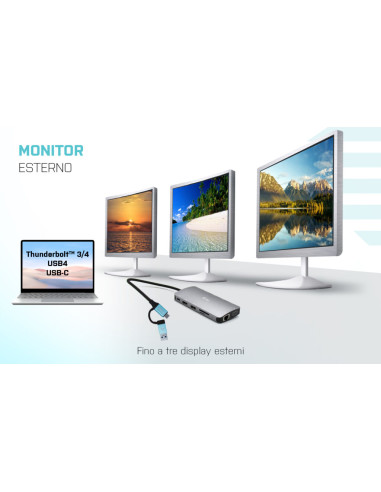 i-tec USB 3.0 USB-C/Thunderbolt 3x Display Metal Nano Dock with LAN + Power Delivery 100 W
