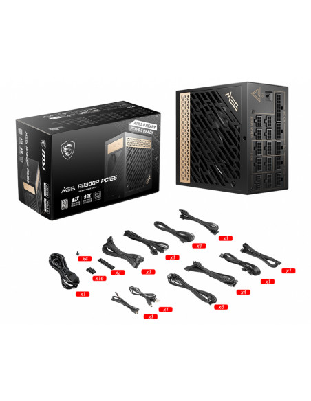 MSI MEG AI1300P PCIE5 alimentatore per computer 1300 W 24-pin ATX ATX Nero