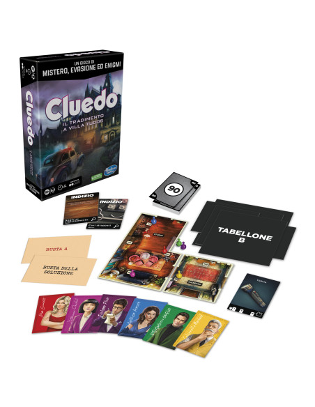 Cluedo Escape - Il Tradimento a Villa Tudor, un gioco di misteri ed enigmi in versione Escape Game, un gioco da tavolo cooperati