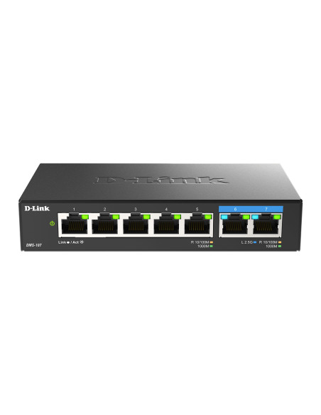 D-Link DMS-107/E switch di rete Non gestito Gigabit Ethernet (10/100/1000) Nero