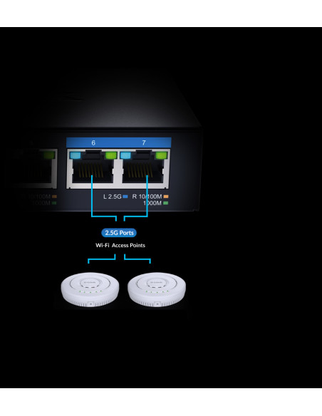D-Link DMS-107/E switch di rete Non gestito Gigabit Ethernet (10/100/1000) Nero