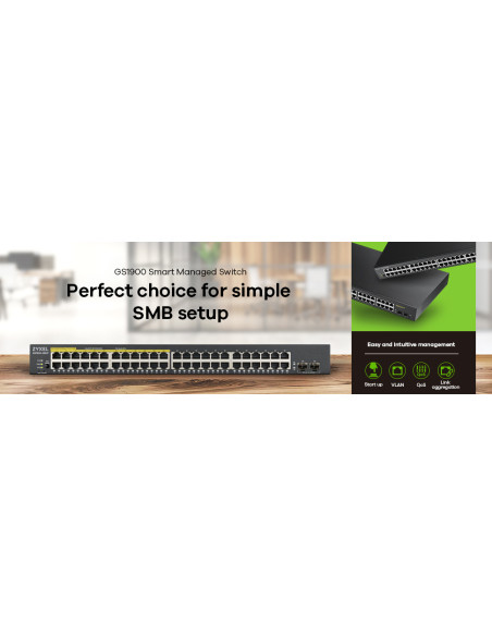 Zyxel GS1900-48-EU0102F switch di rete L2 Gigabit Ethernet (10/100/1000) Nero