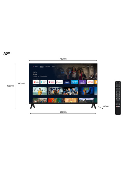 TCL S54 Serie Smart TV Full HD 32" 32S5400AF, HDR 10, Dolby Audio, Multisound, Android TV