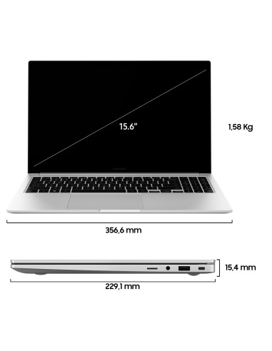 Samsung Galaxy Book3 15.6" Laptop i5 16GB 512GB Windows 11 Pro Silver