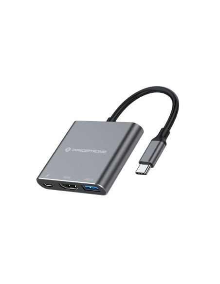Conceptronic DONN18G replicatore di porte e docking station per laptop Cablato USB 3.2 Gen 1 (3.1 Gen 1) Type-C Grigio