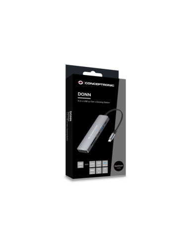 Conceptronic DONN11G replicatore di porte e docking station per laptop Cablato USB 3.2 Gen 1 (3.1 Gen 1) Type-C Grigio