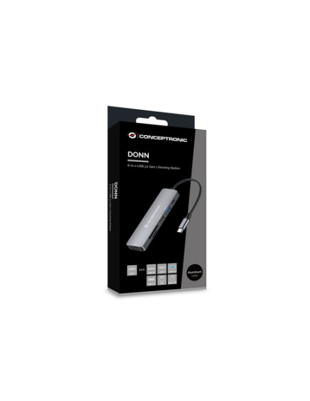 Conceptronic DONN11G replicatore di porte e docking station per laptop Cablato USB 3.2 Gen 1 (3.1 Gen 1) Type-C Grigio