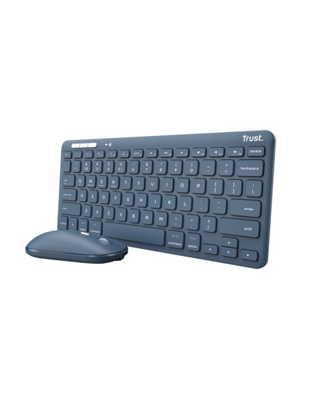 Trust Lyra tastiera Mouse incluso Universale RF senza fili + Bluetooth QWERTY Italiano Blu