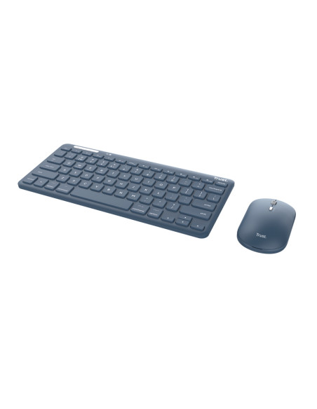 Trust Lyra tastiera Mouse incluso Universale RF senza fili + Bluetooth QWERTY Italiano Blu