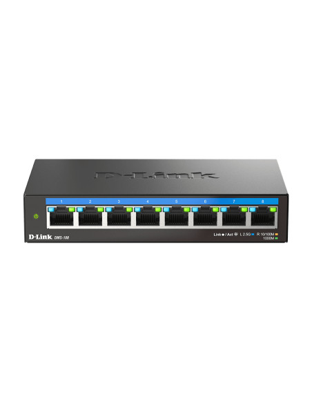 D-Link DMS-108 Non gestito L2 2.5G Ethernet (100/1000/2500) Nero