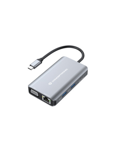 Conceptronic DONN21G replicatore di porte e docking station per laptop Cablato USB 3.2 Gen 1 (3.1 Gen 1) Type-C Grigio