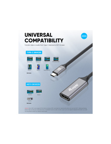 Equip Adattatore da USB-C a HDMI 2.0, 4K/60Hz