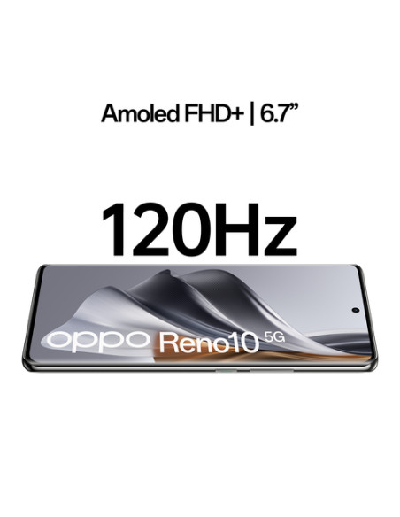 OPPO RENO10 Smartphone 5G, AI Tripla fotocamera 64+32+8MP, Selfie 32MP, Display 6.7" 120HZ AMOLED, 5000 mAh, RAM 8GB (Esp. fino 