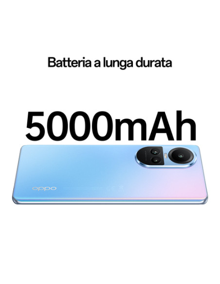 OPPO RENO10 Smartphone 5G, AI Tripla fotocamera 64+32+8MP, Selfie 32MP, Display 6.7" 120HZ AMOLED, 5000 mAh, RAM 8GB (Esp. fino 