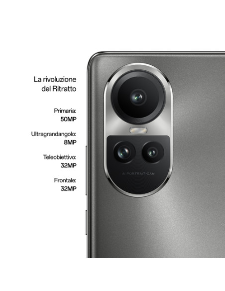 OPPO Reno 10 PRO Smartphone 5G, AI Tripla fotocamera 50+32+8MP, Selfie 32MP, Display 6.7" 120HZ AMOLED, 4600 mAh, RAM 12GB (Esp.