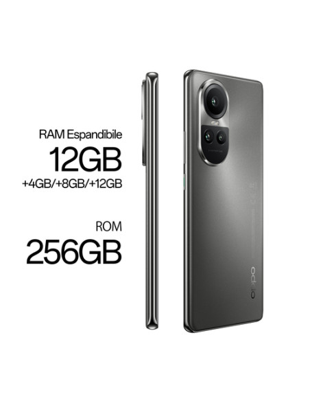 OPPO Reno 10 PRO Smartphone 5G, AI Tripla fotocamera 50+32+8MP, Selfie 32MP, Display 6.7" 120HZ AMOLED, 4600 mAh, RAM 12GB (Esp.
