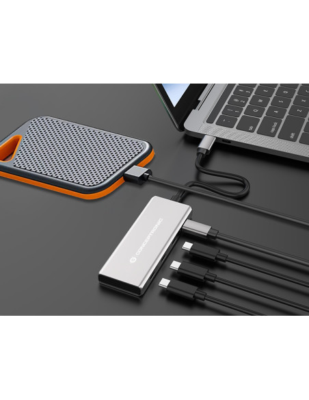 Conceptronic HUBBIES16G hub di interfaccia USB 3.2 Gen 2 (3.1 Gen 2) Type-C 10000 Mbit/s Grigio