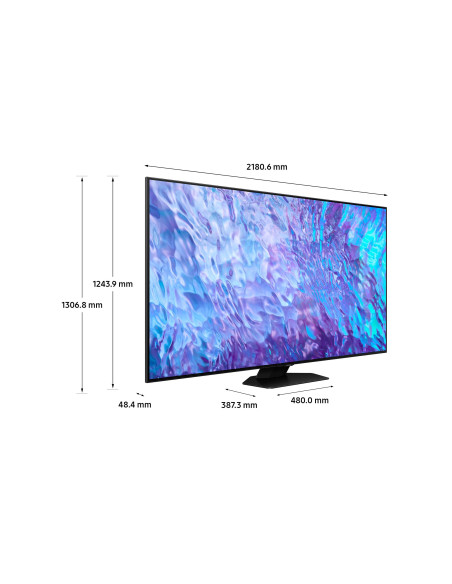 Samsung Series 8 TV QE98Q80CATXZT QLED 4K, Smart TV 98" Processore Neural Quantum 4K, SuperSlim Design, Carbon Silver 2023