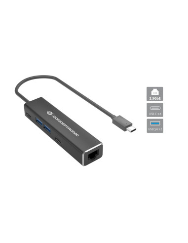 Conceptronic ABBY14B replicatore di porte e docking station per laptop Cablato USB 3.2 Gen 1 (3.1 Gen 1) Type-C Grigio