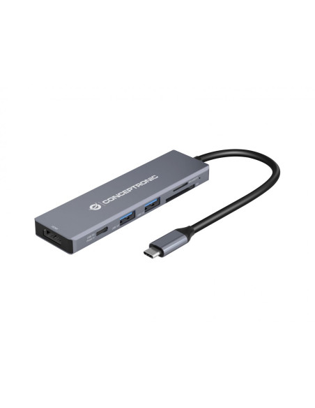 Conceptronic DONN23G replicatore di porte e docking station per laptop Cablato USB 3.2 Gen 1 (3.1 Gen 1) Type-C Grigio