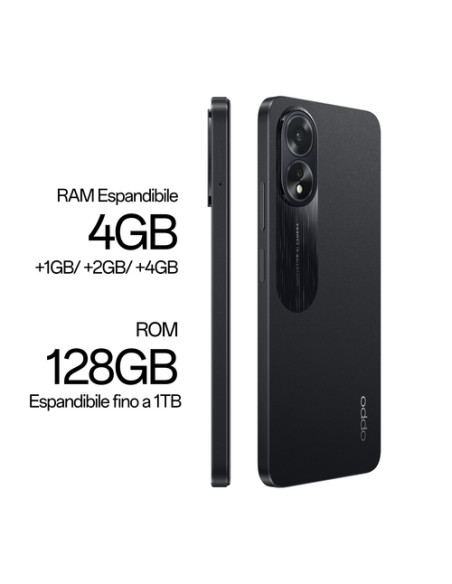 OPPO A38 4G Smartphone, AI Doppia fotocamera 50+2MP, Selfie 5MP, Display 6.56” 90HZ LCD HD+, 5000mAh, RAM 8 GB (4+4) + ROM 128