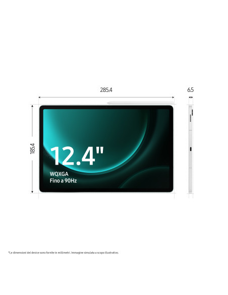 Samsung Galaxy Tab S9 FE+ Tablet Android 12.4 Pollici TFT LCD PLS Wi-Fi RAM 8 GB 128 GB Tablet Android 13 Gray