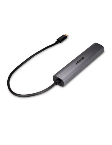 Lindy 43384 hub di interfaccia USB tipo-C 10000 Mbit/s Grigio