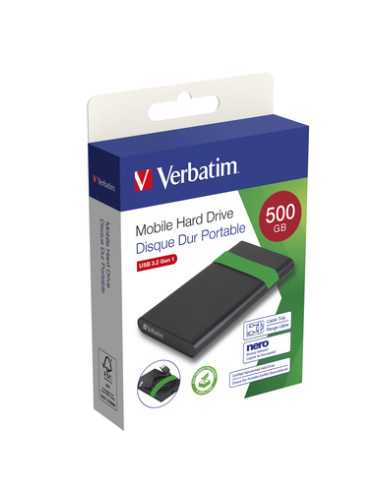 Verbatim 53111 disco rigido esterno 512 GB 5400 Giri/min 2.5" Micro-USB B 2.0/3.2 Gen 1 (3.1 Gen 1) Nero, Verde