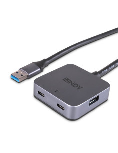Lindy 43388 hub di interfaccia USB 3.2 Gen 1 (3.1 Gen 1) Type-A 5000 Mbit/s Nero, Grigio 2