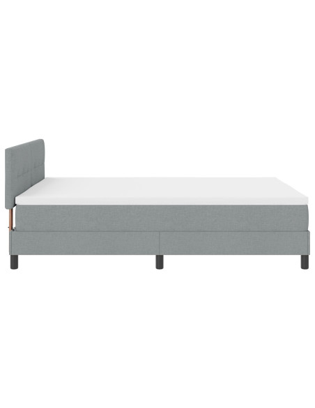 Struttura Letto  con Materasso Grigio Chiaro Tessuto 160 x 200 cm