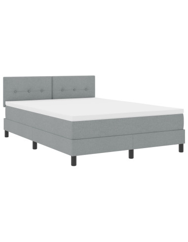 Letto a molle con materasso Grigio chiaro 160 x 200 cm Tessuto