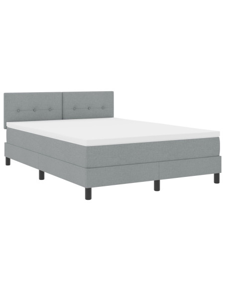 Struttura Letto  con Materasso Grigio Chiaro Tessuto 160 x 200 cm