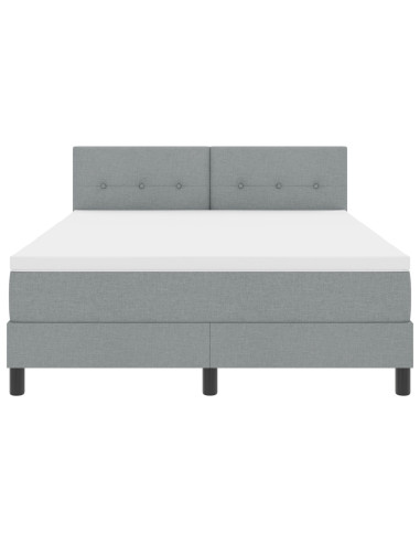 Letto a molle con materasso Grigio chiaro 160 x 200 cm Tessuto