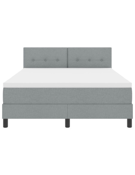 Letto a molle con materasso Grigio chiaro 160 x 200 cm Tessuto