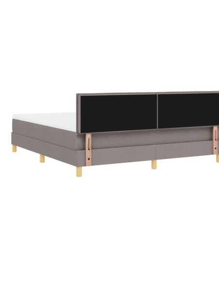 Letto Box Spring e Materasso Tortora 180x200 cm Tessuto