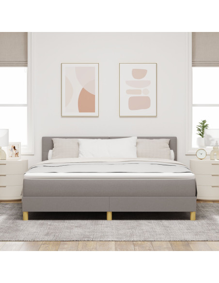 Letto Box Spring e Materasso Tortora 180x200 cm Tessuto