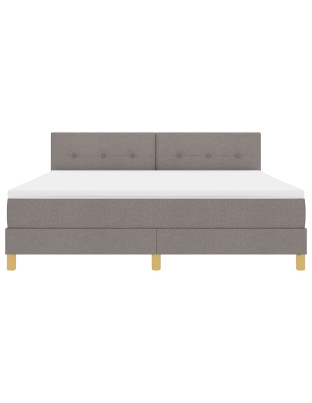 Letto Box Spring e Materasso Tortora 180x200 cm Tessuto