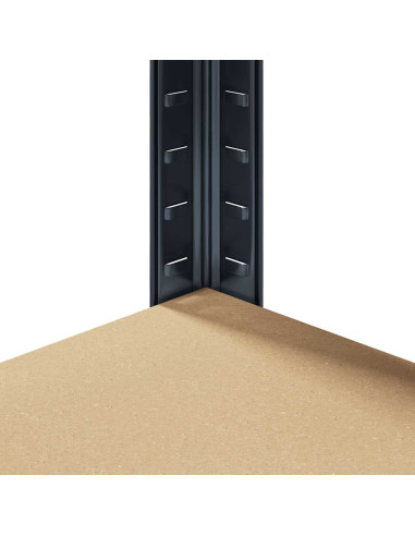 Mensola Angolare 5 Strati Antracite Acciaio e Legno Multistrato