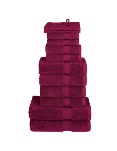 Set Asciugamani 12 pz Bordeaux 600 gsm 100% Cotone 2