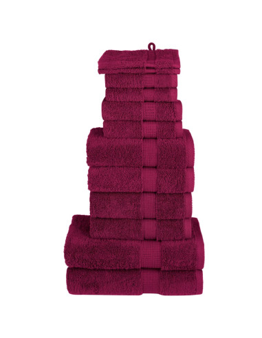 Set Asciugamani 12 pz Bordeaux 600 gsm 100% Cotone