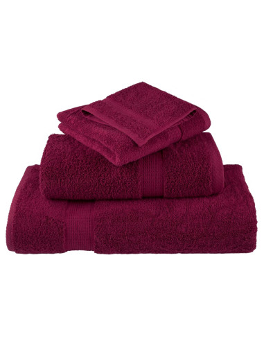 Set Asciugamani 12 pz Bordeaux 600 gsm 100% Cotone