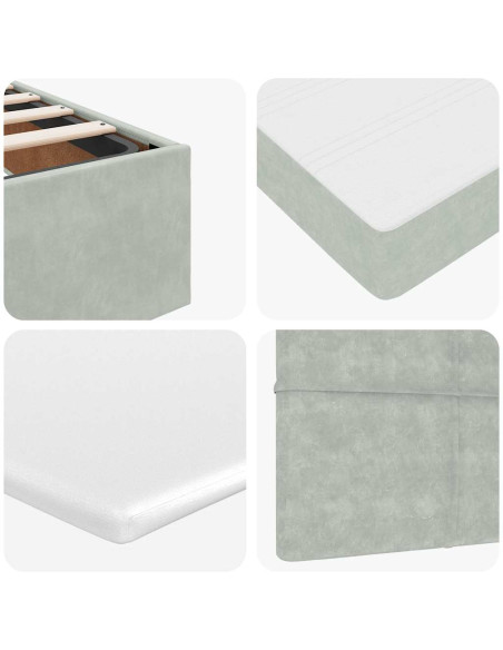 Struttura Letto Pouf con Materasso 160x200 cm in Velluto